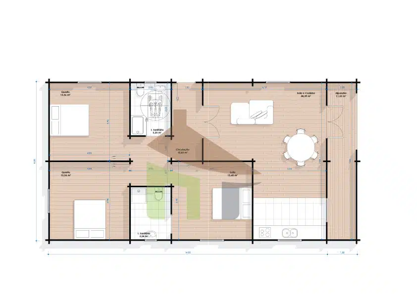 AZUL Azul — Casa de Madeira Pré fabricada Azul