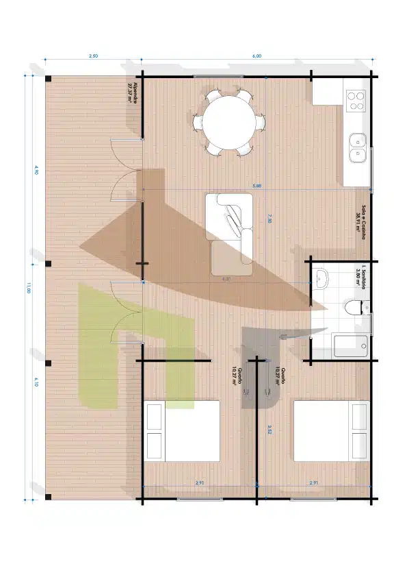 tarfala-com-deck-casa-de-madeira-planta-t2 Tarfala com deck casa de madeira planta T2