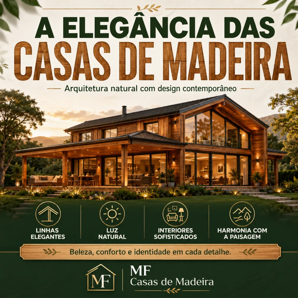 A elegância das casas de madeira: arquitetura natural com design contemporâneo