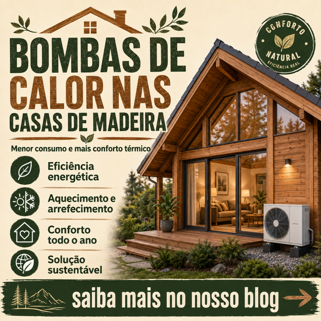 Bombas de calor nas casas de madeira