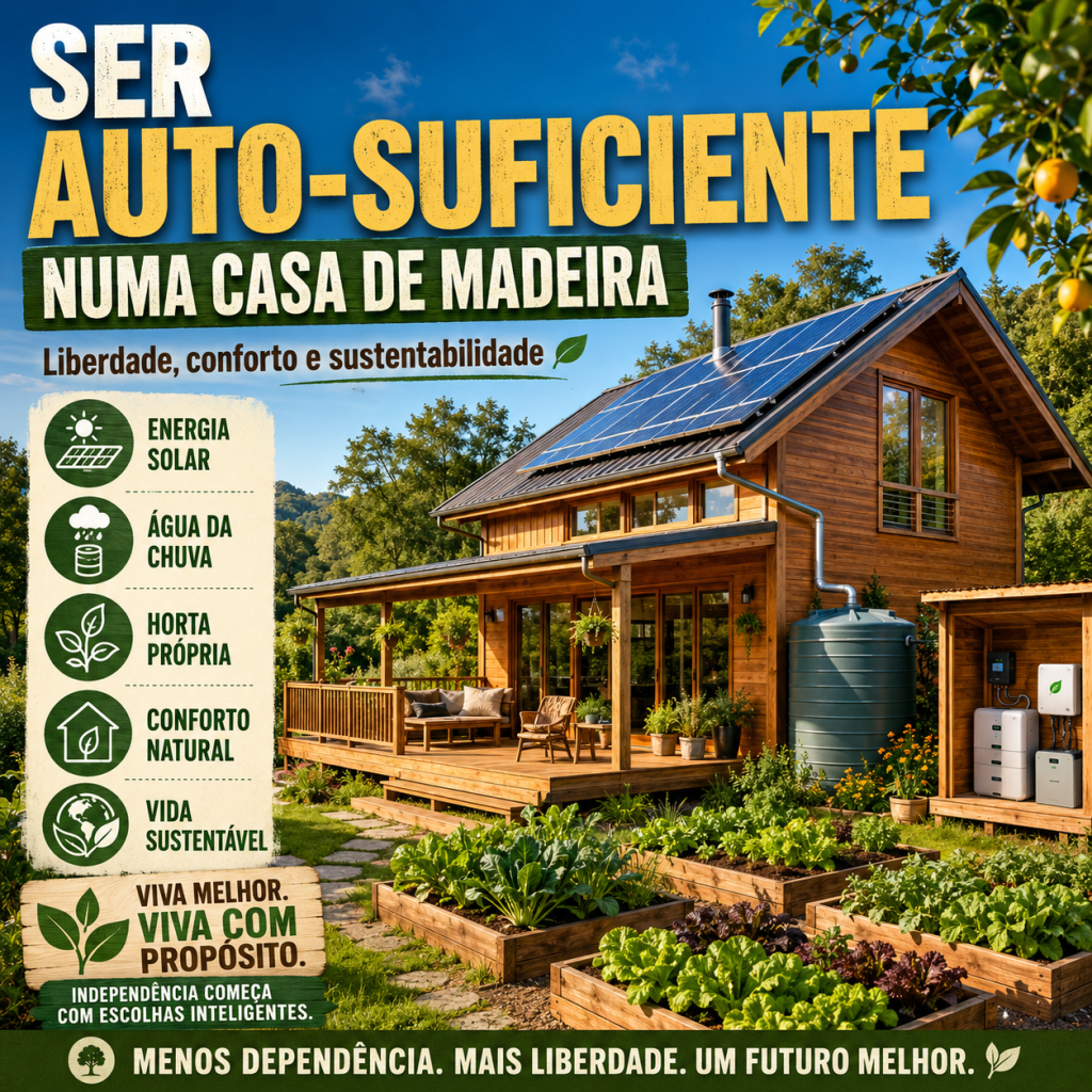 Ser auto suficiente e viver numa casa de madeira