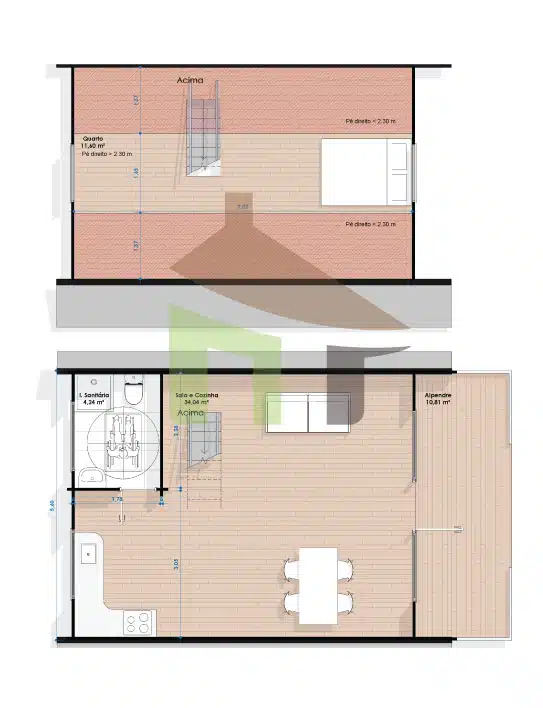 planta-a-frame-casa-de-madeira-60m2 Planta a frame casa de madeira 60m2