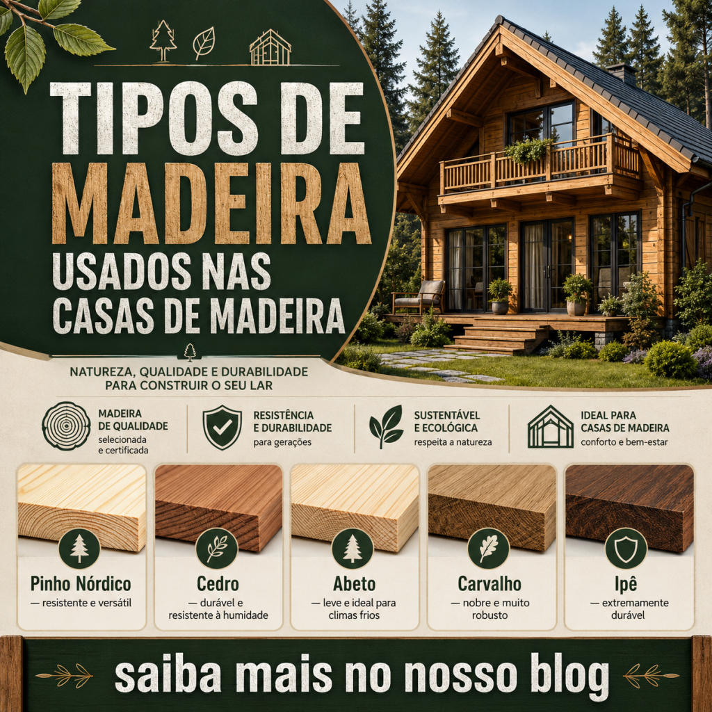 Quais os tipos de madeira usados na construção de casas de madeira?