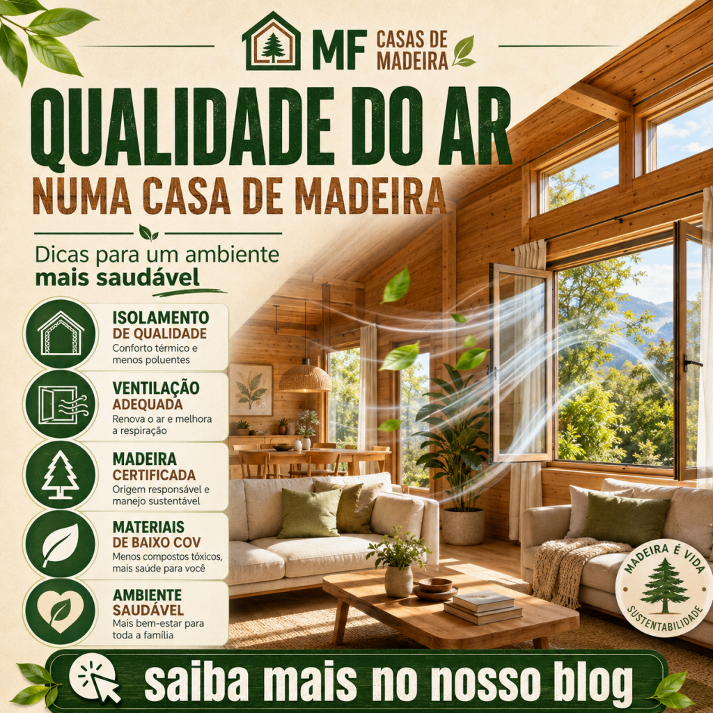 Qualidade do ar numa casa de madeira
