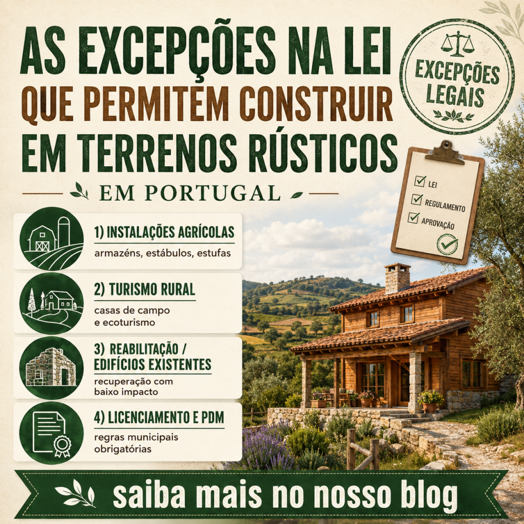 As excepções na lei que permitem construir em terrenos rusticos em portugal