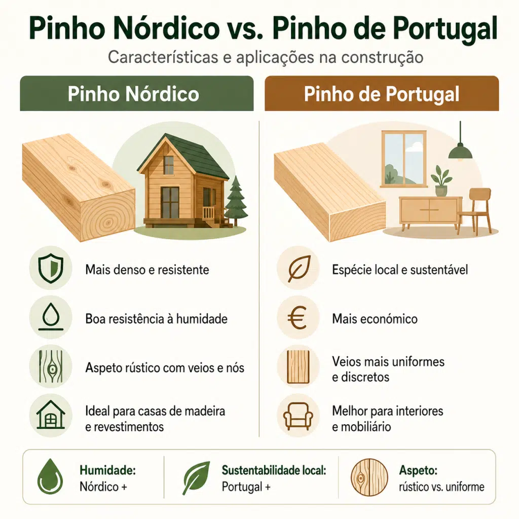 As diferenças entre pinho nórdico e pinho nacional
