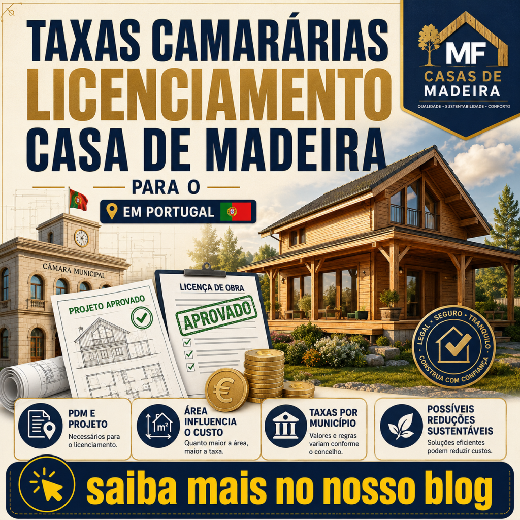 As taxas camarárias para o licenciamento de uma casa de madeira
