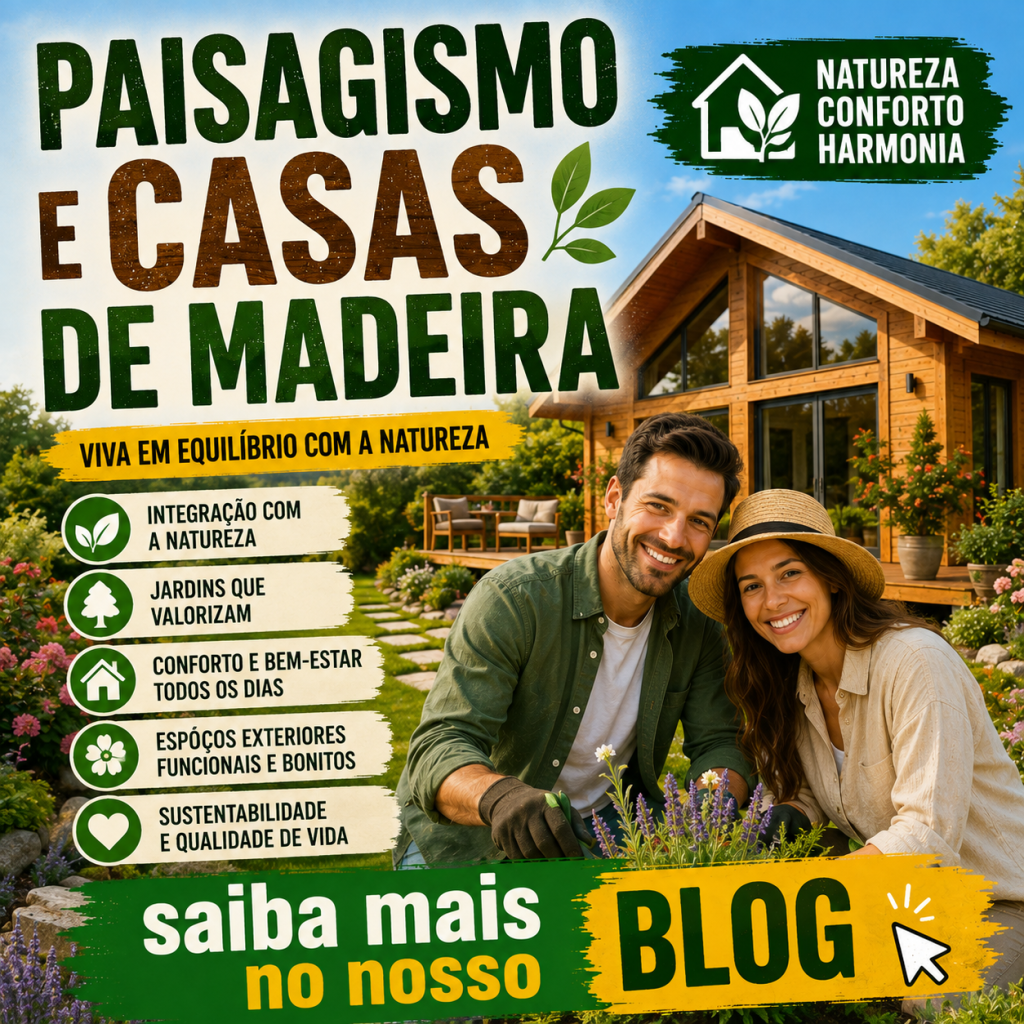 Paisagismo e casas de madeira