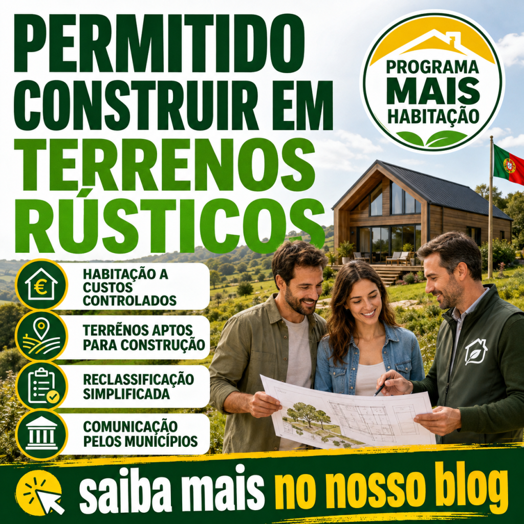 Permitido construir em Terrenos rústicos – Programa Mais Habitação