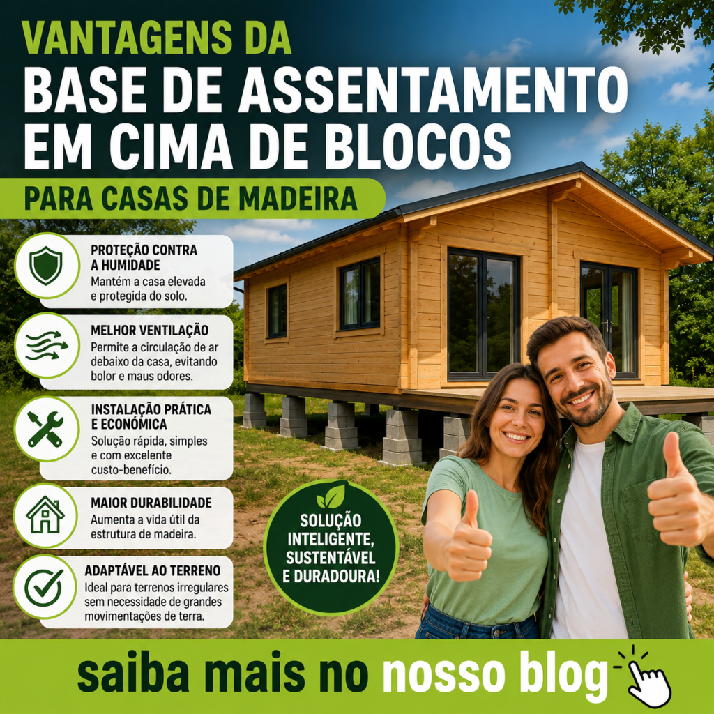 Vantagens da base de assentamento de uma casa de madeira em cima de blocos