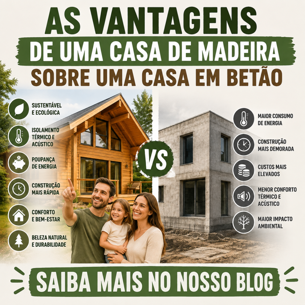 As vantagens de uma casa de madeira sobre uma casa em betão