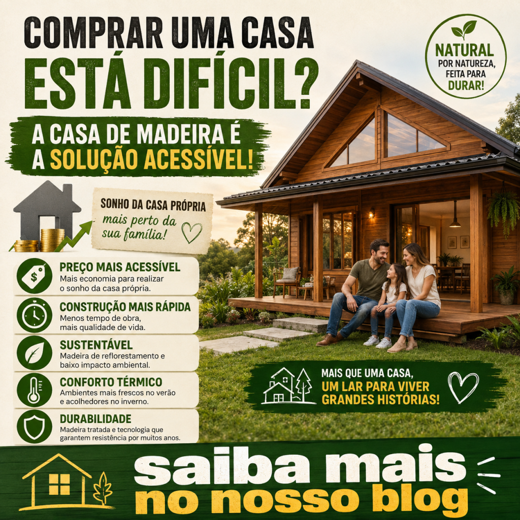 A dificuldade em comprar casa pode ser resolvida com uma casa de madeira