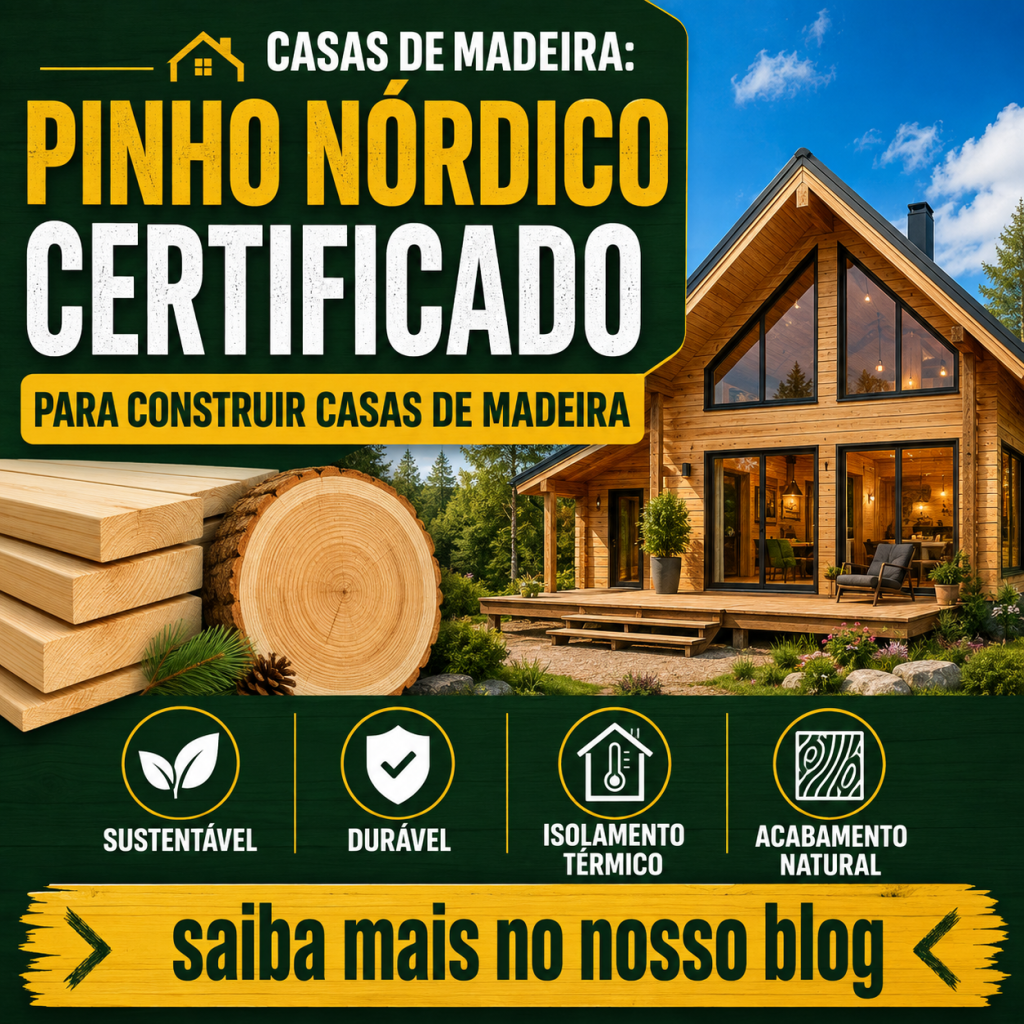 Casas de madeira: Pinho nórdico certificado para construir
