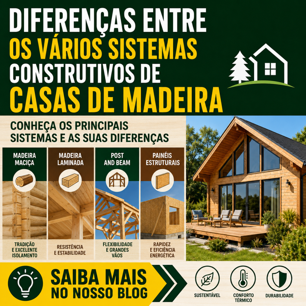 Diferenças entre os vários sistemas construtivos de casas de madeira