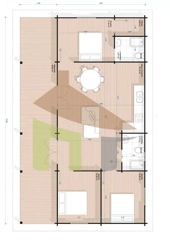 tarfala-com-deck-casa-de-madeira-planta-t3 Tarfala com deck casa de madeira planta T3