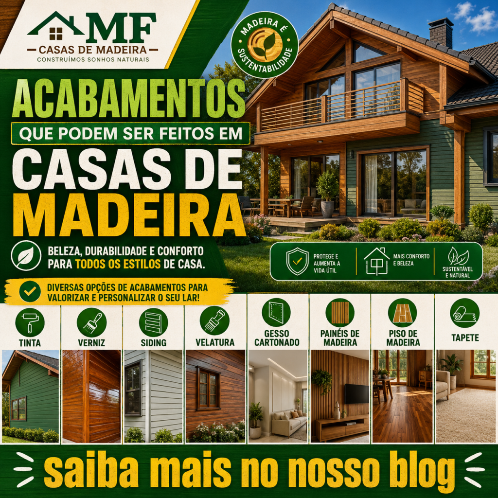 Acabamentos que podem ser feitos em casas de madeira