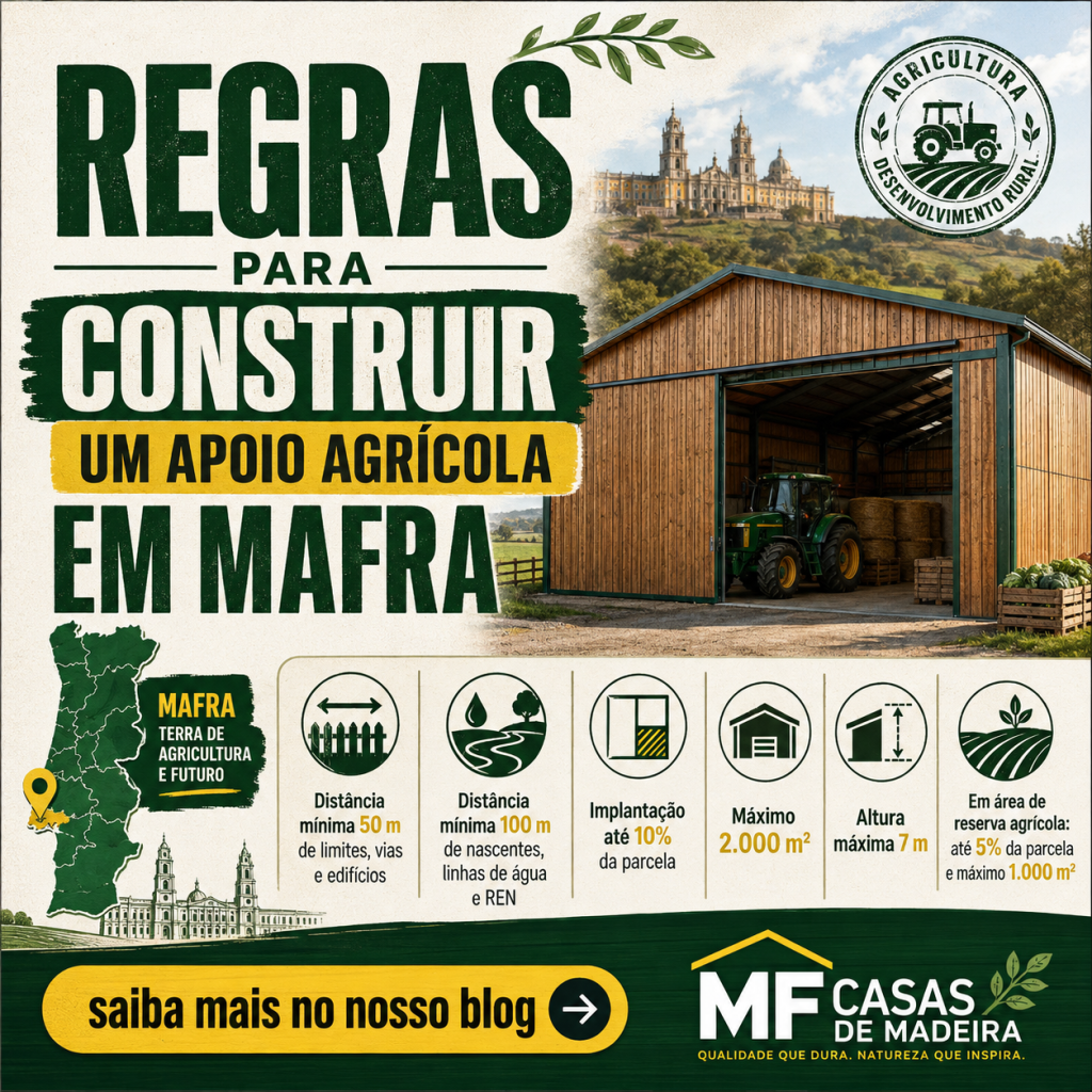 Quais as regras para construir um apoio agricola em Mafra