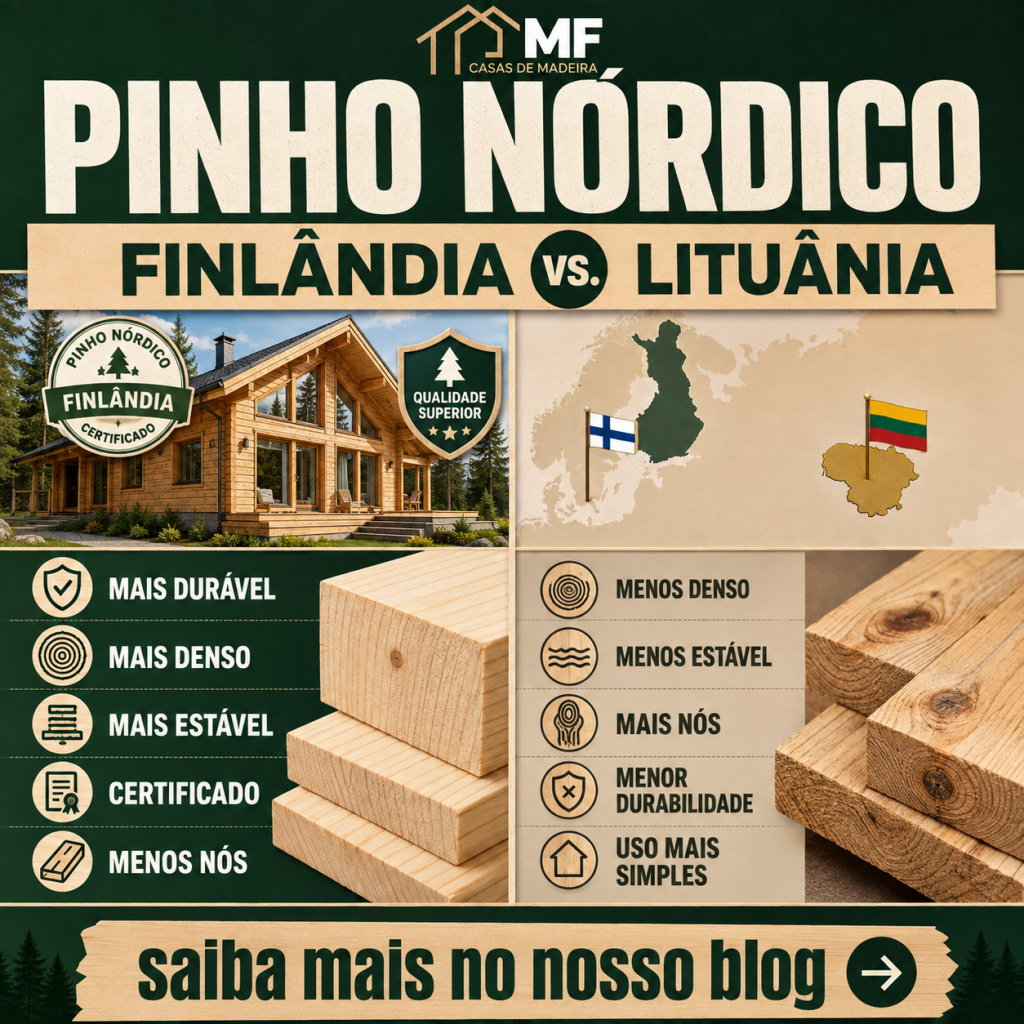 Pinho Nórdico Certificado da Finlândia vs. Pinho da Lituânia