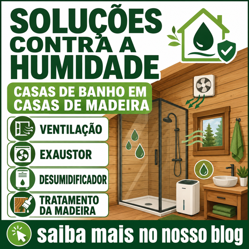 Soluções contra a humidade nas casas de banho em casas de madeira