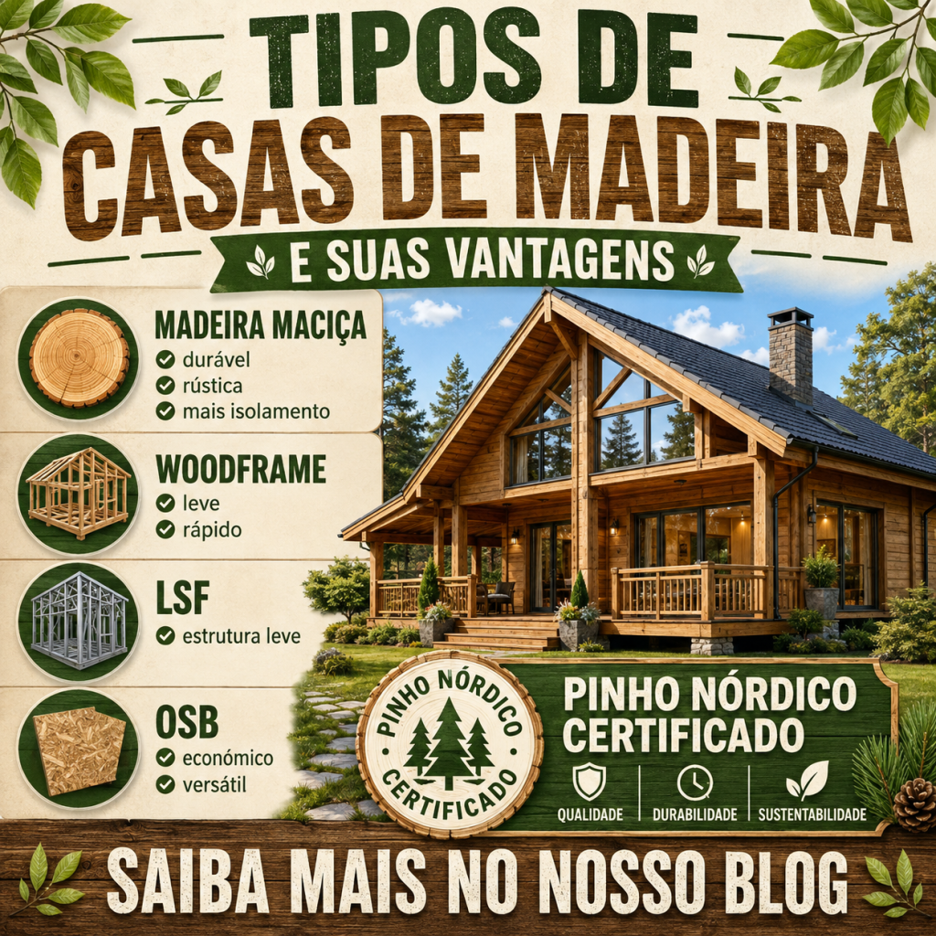 Tipos de casas de madeira e suas vantagens