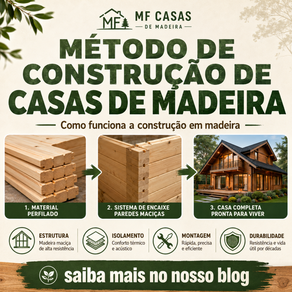 Método de construção de casas de madeira