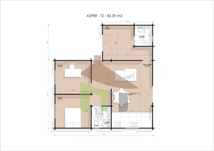 ASPER Asper — Casa de Madeira Pré fabricada Asper
