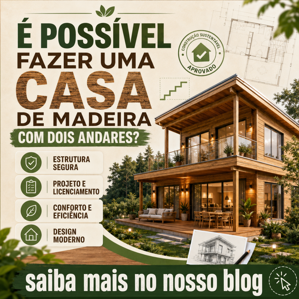 É possível fazer uma casa de madeira com dois andares?