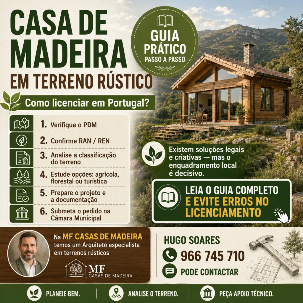 Casas de madeira: Licenciamento e terrenos rústicos em Portugal