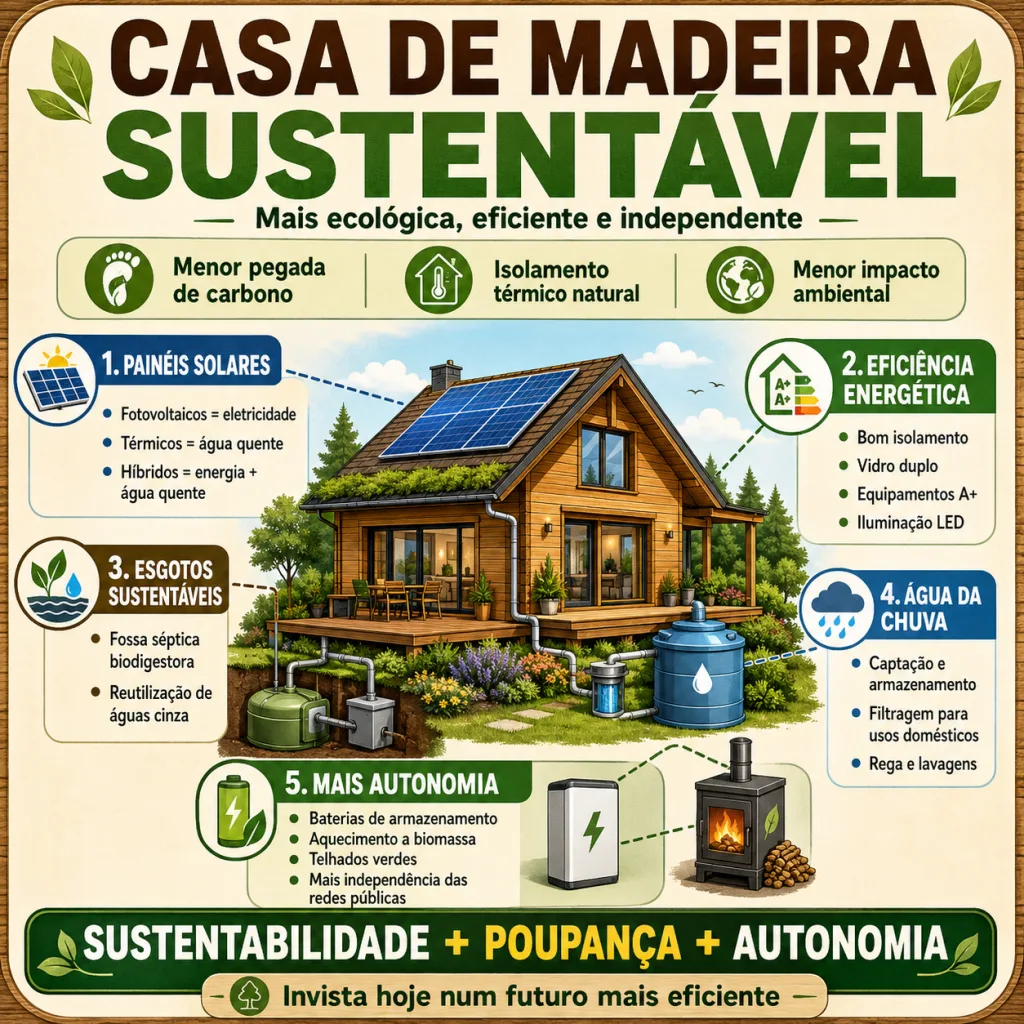 Como Construir uma Casa de Madeira Sustentável com Painéis Solares e Eficiência Energética