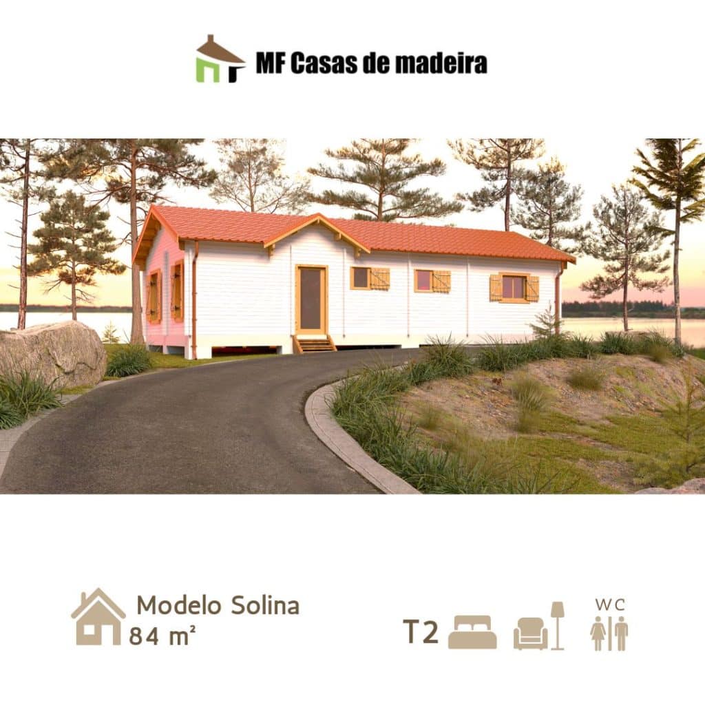 Read more about the article Casa de Madeira Pré fabricada Solina T2 –  84  m2