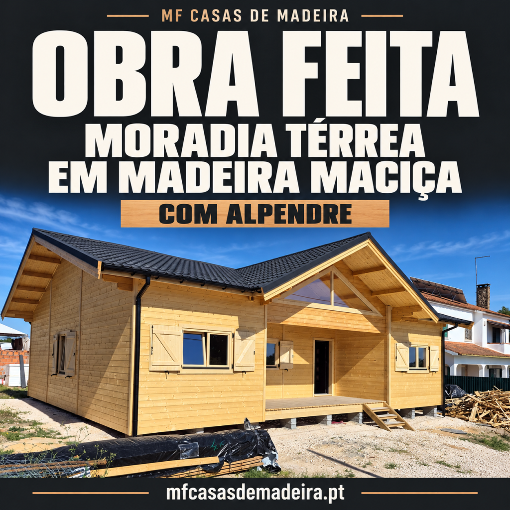 Obra Feita pela MF: Moradia Térrea em Madeira Maciça com Alpendre